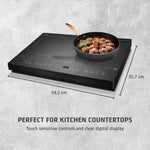 CASO Design Promenu 2400 Portable Induction Hob, Double Electric Hob With 12 Power Levels Up To 240°c