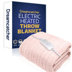 Deluxe  Xl Electric Throw Heated Double Over Blanket Soft Fleece 9 Heat & 12hr Timer Settings | XL | Pink