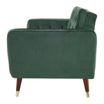 Velvet Click Clack Button Back Sofa Bed - 3 Seater | Green