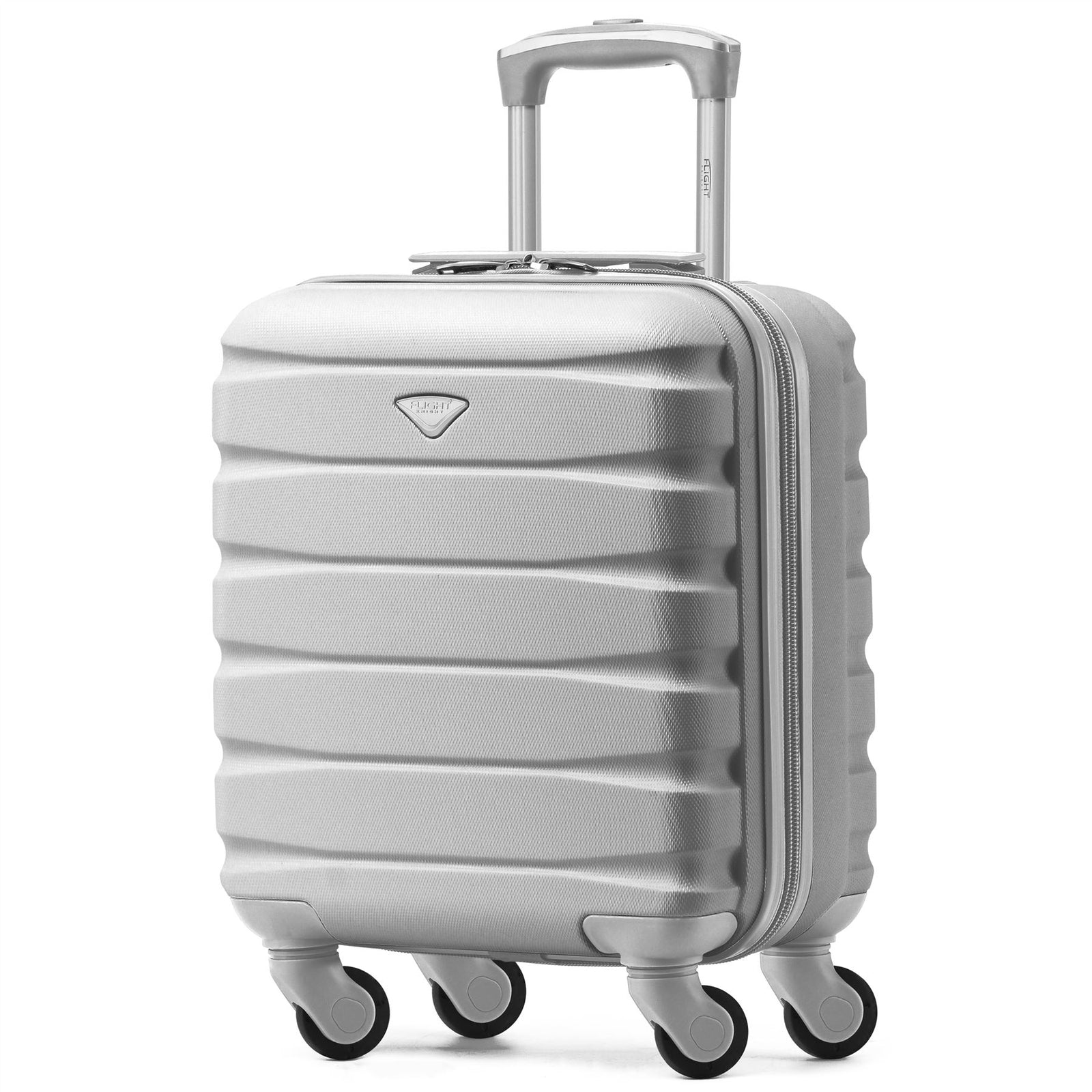 45x36x20cm Lightweight Underseat Cabin Carry On Suitcase - 100+ Airline Approved - Hard Shell Luggage - 4 Wheels | 45 x 36 x 20cm | Silver