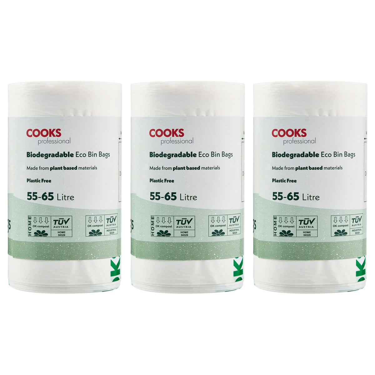 Biodegradable Bin Bags 55-65l | Set of 75 | White