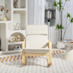 Comfortable Relax Rocking Chair With High Back | Cream