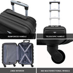 55x35x20cm Lightweight 4 Wheel Cabin Carry On Suitcase Overhead Case Approved For 100+ Airlines With Integrated Tsa Lock | 55 x 35 x 20cm | Black