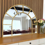 Mio - Metal Arched Window Mirror | 95cm x 120cm | Gold