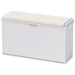 Shoe Storage Bench With Cushion And Flip-drawer | Medium | White