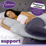 C Shaped Pregnancy Pillow, 140x65x20cm Shredded Memory Foam Full Body Maternity Cushion For Sleeping | C Shape | Light Grey