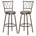 Swivel Armless Upholstered Bar Stools Set Of 2