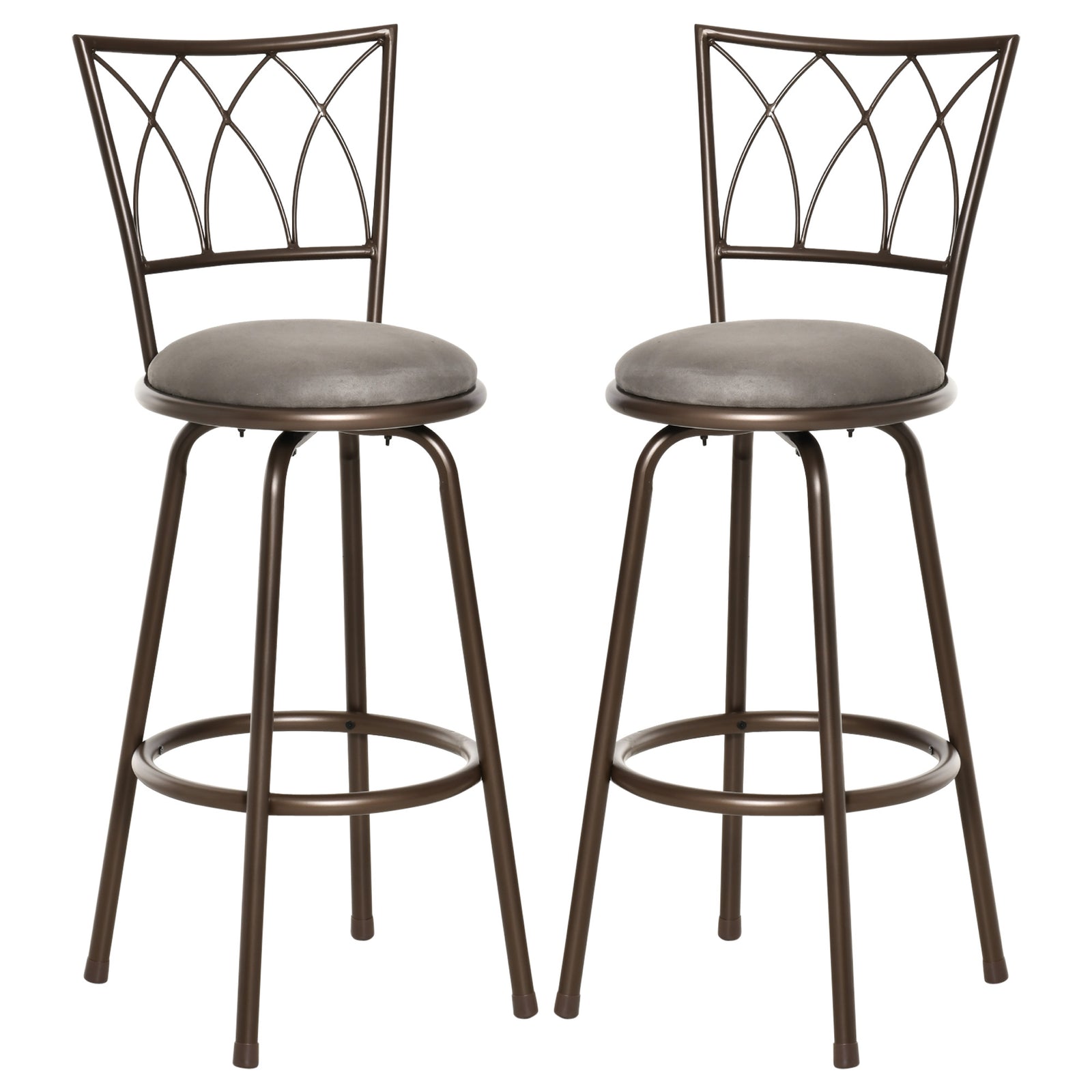 Swivel Armless Upholstered Bar Stools Set Of 2