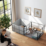 7 Panel Whelping Box For Dogs, Dog Playpen With Whelping Pads