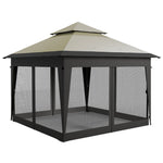 3 X 3(m) Pop Up Gazebo, Instant Shelter With Netting | Light Slate Gray