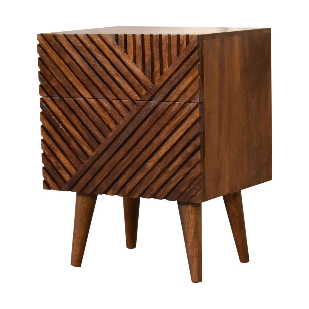 Solid Wood Lille 2 Drawer Bedside