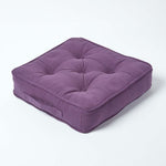 Rajput Ribbed Cotton Floor Cushion | 40cm x 40cm | Purple