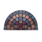 Elegant Tile Effect Halfmoon Doormat | Blue