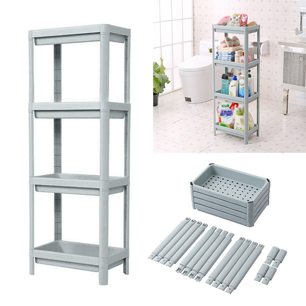 4 Layers Freestanding Plastic Corner Storage Rack For Bathroom Kitchen