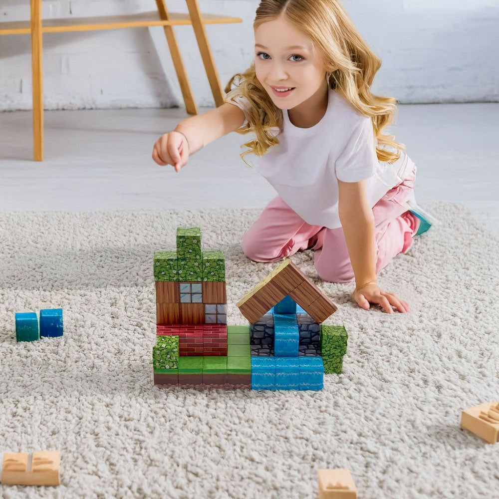 Kid-safe Magnetic Building Blocks Toy Set 63pcs Stem Educational