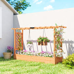 Raised Garden Bed With Trellis 200x44x113.5cm Natural