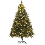 6/7ft Led Christmas Tree, Metal Base, Hinged | 6ft | Green