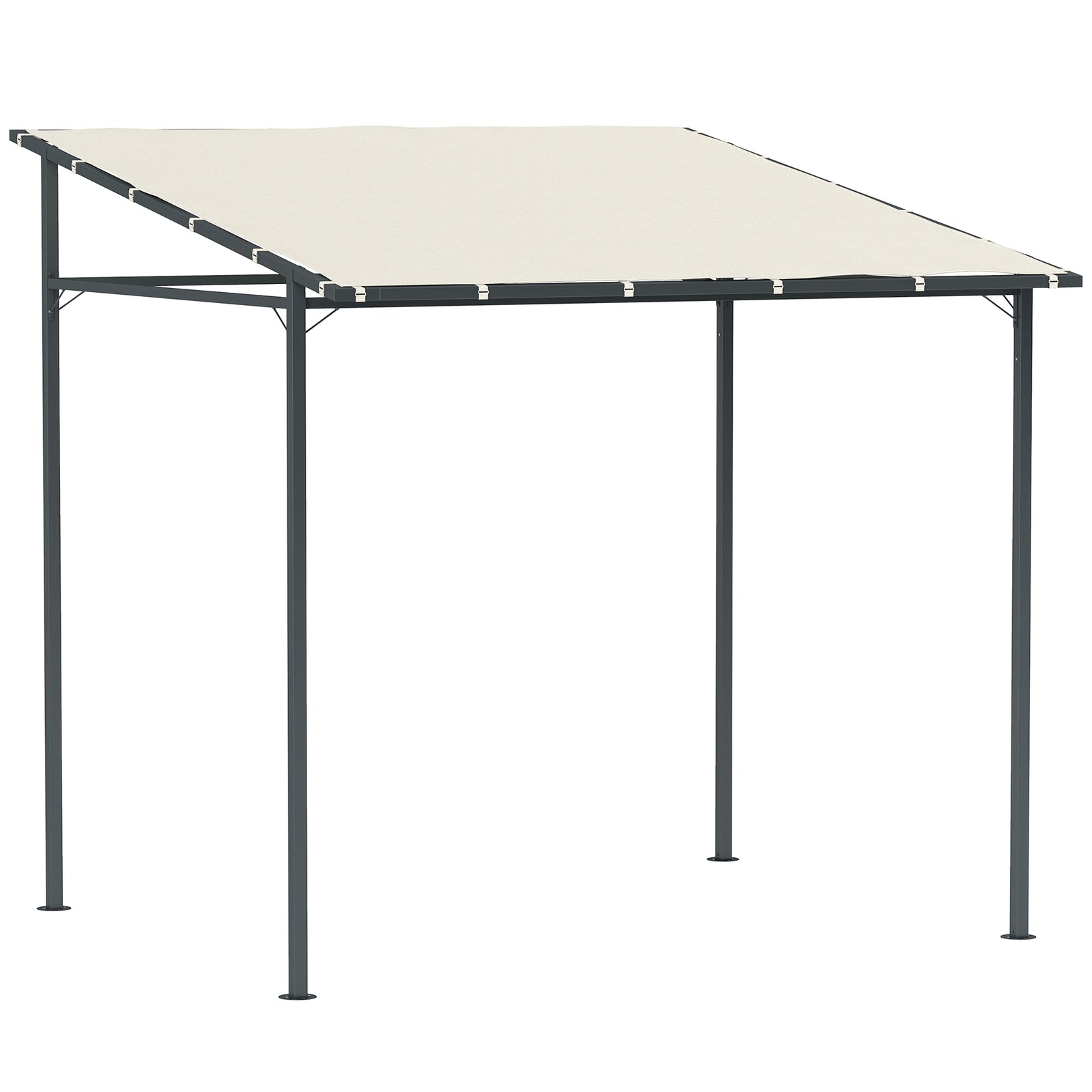 2.4 X 2.4 M Wall Mounted Pergola Gazebo, Upf30+ | Cream