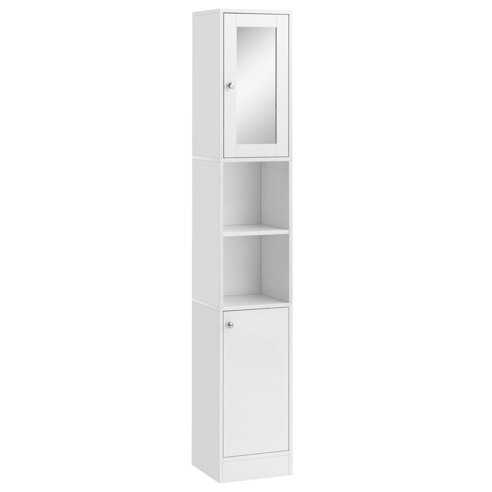Bathroom Floor Storage Cabinet With Mirror Tallboy Unit