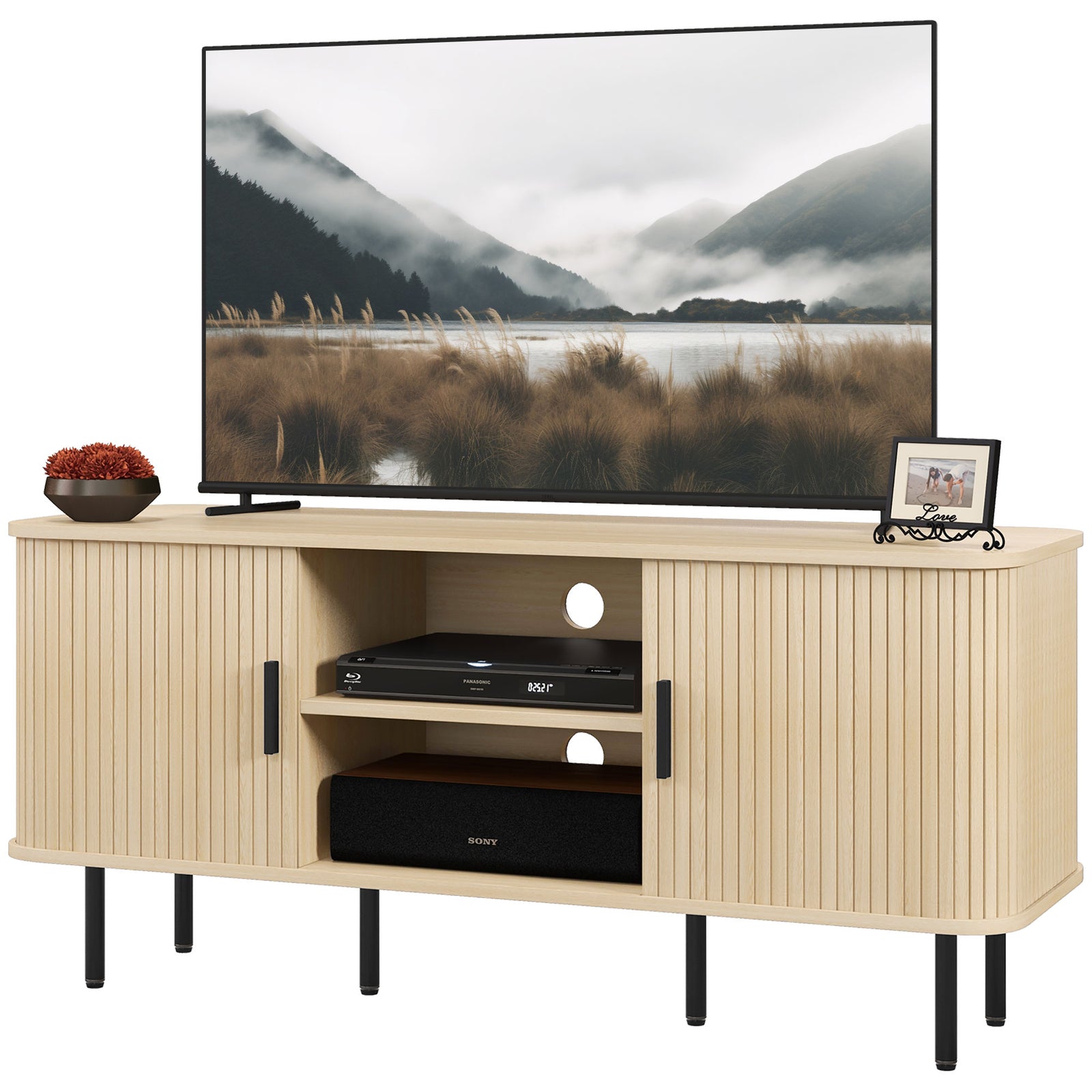 Tv Unit For Living Room, Tv Stand, Oak Tone