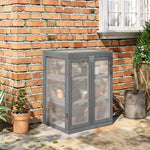 Mini Wood Greenhouse Cold Frame Plant Box (3 Types) | Dark Gray