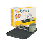 Large Recycled Draining Rack - Charcoal Grey Kitchen Dish Drainer - Holds up to 10 Plates - Made in the UK