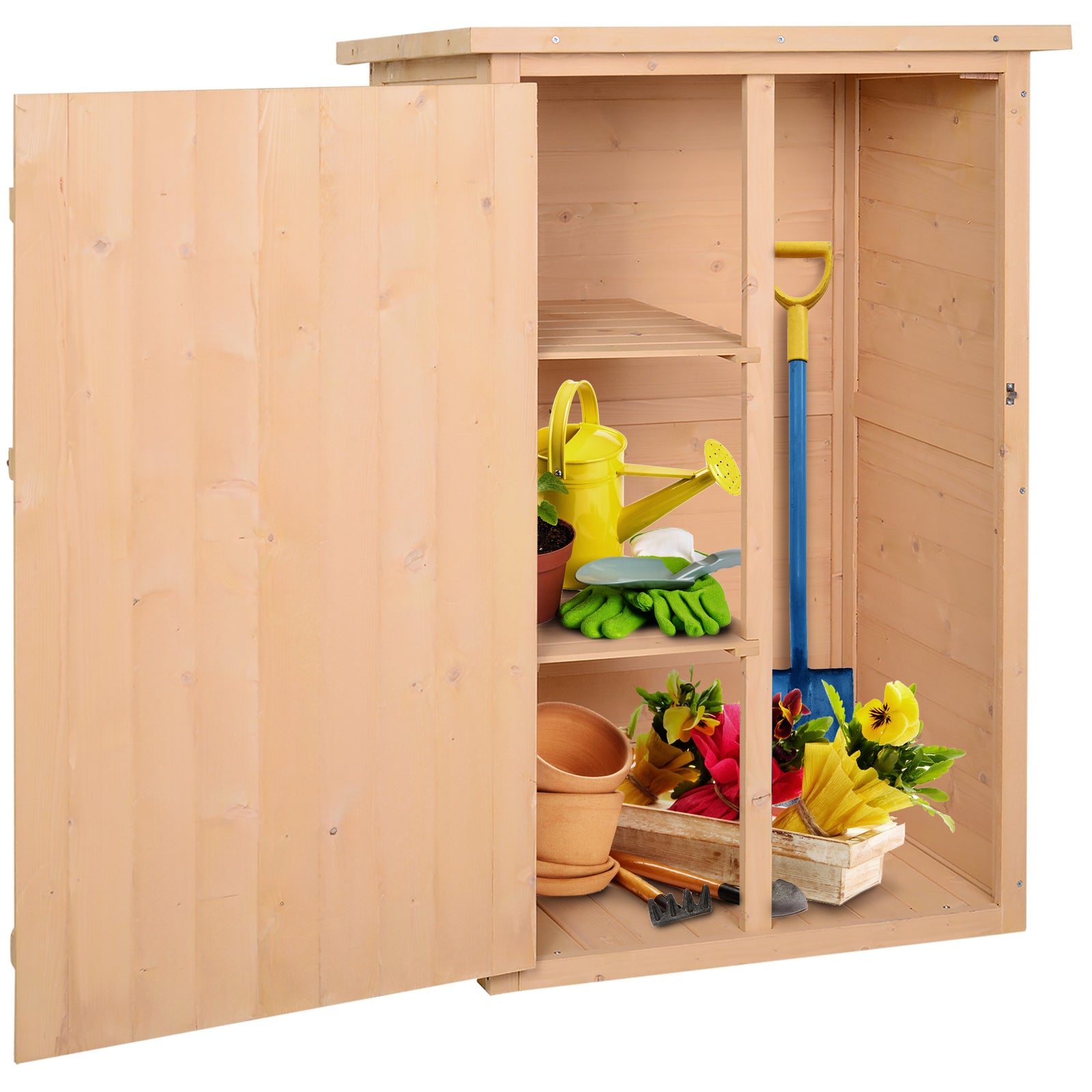 Garden Shed Outdoor Tool Storage With 2 Shelve | Natura