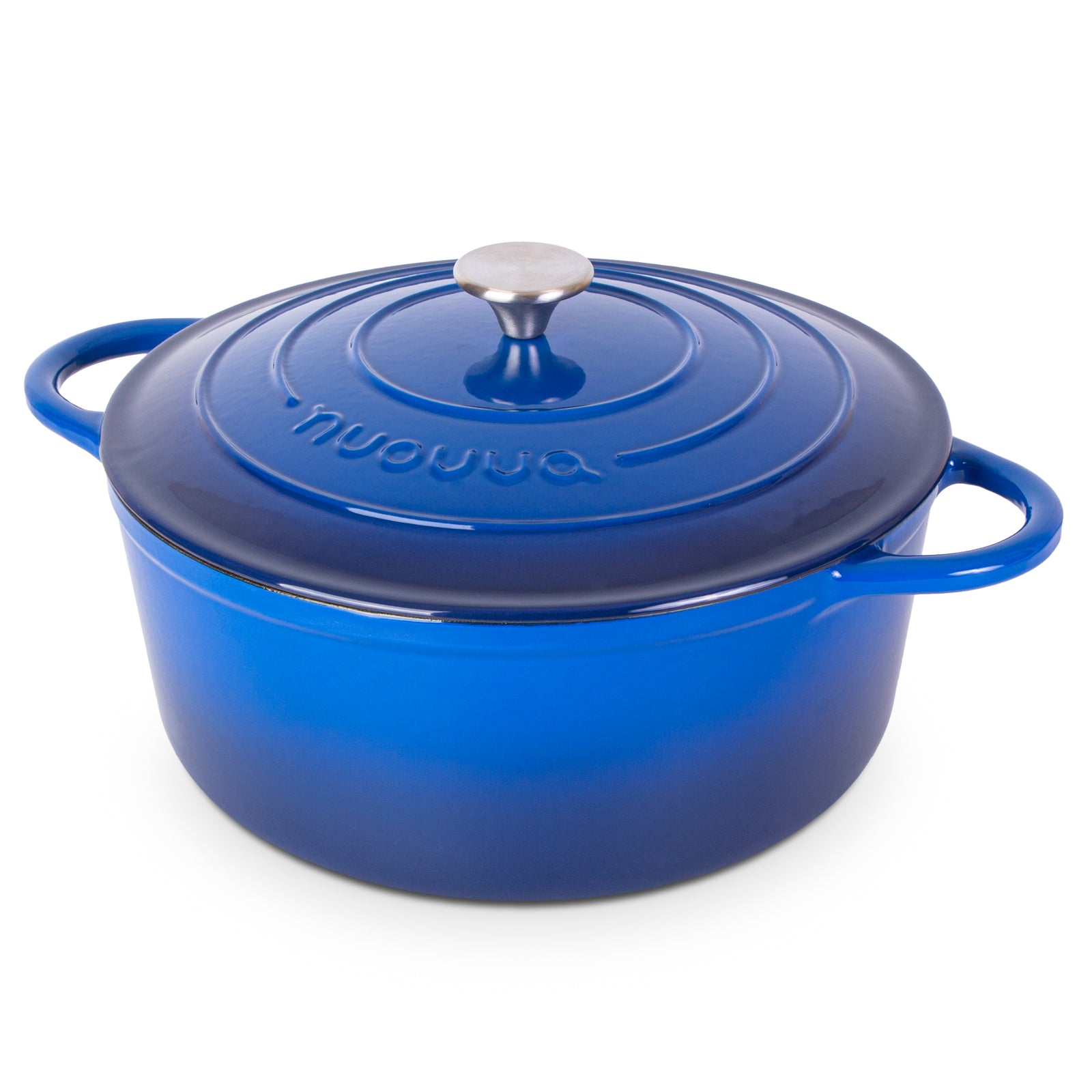 Cast Iron Dutch Oven Casserole Pot With Lid - 20cm (2l)  | Dark Blue