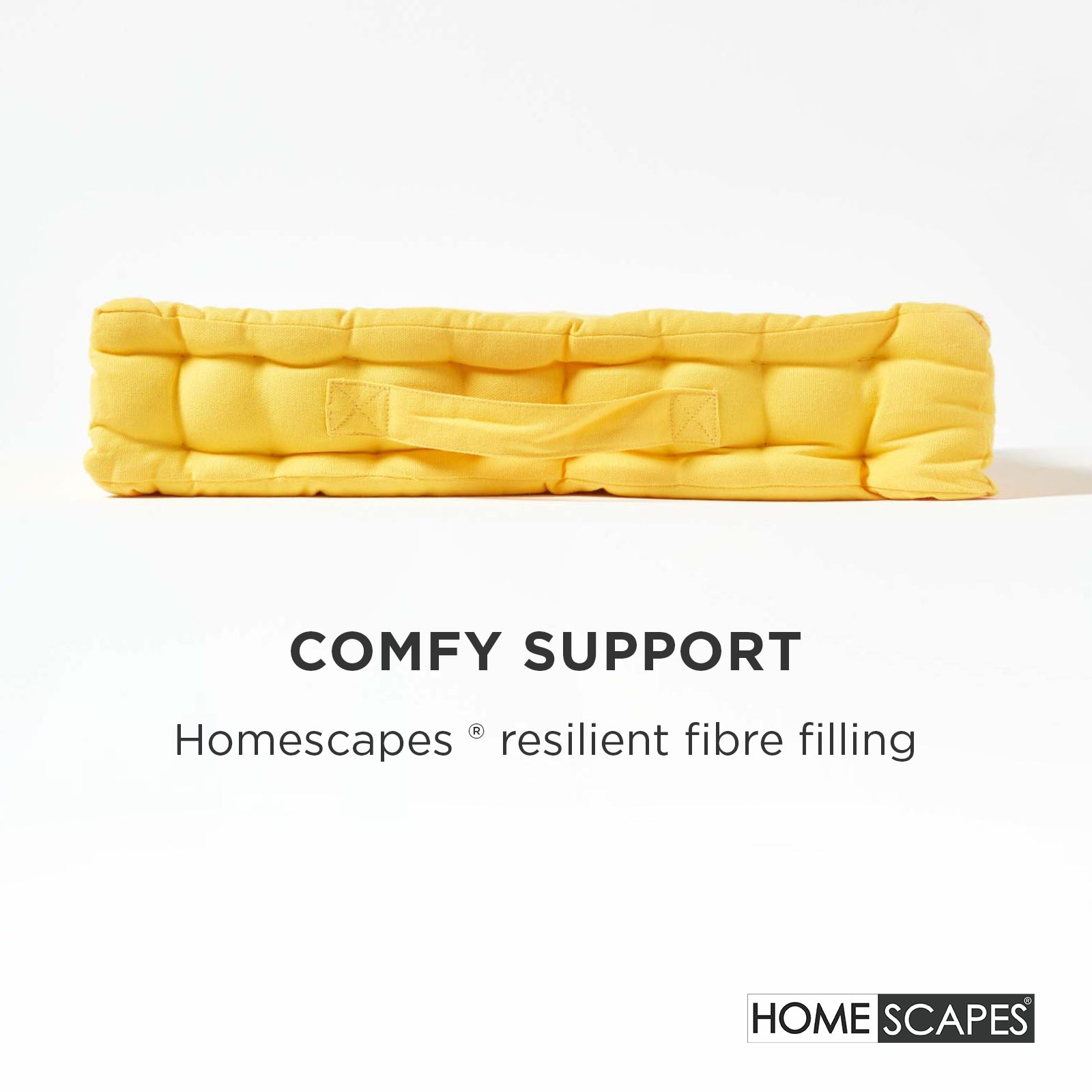 Cotton Plain Floor Cushion | 50cm x 50cm | Yellow