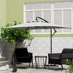 3m Cantilever Banana Parasol W/ Cross Base | Light Grey