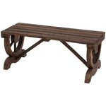 Rustic Wooden 2-person Bench Wheel-shaped Legs Reinforced | Brown