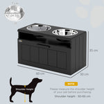 Raised Dog Bowl, Elevated Dog Bowls With Slow Feeder Dog Bowl | Black
