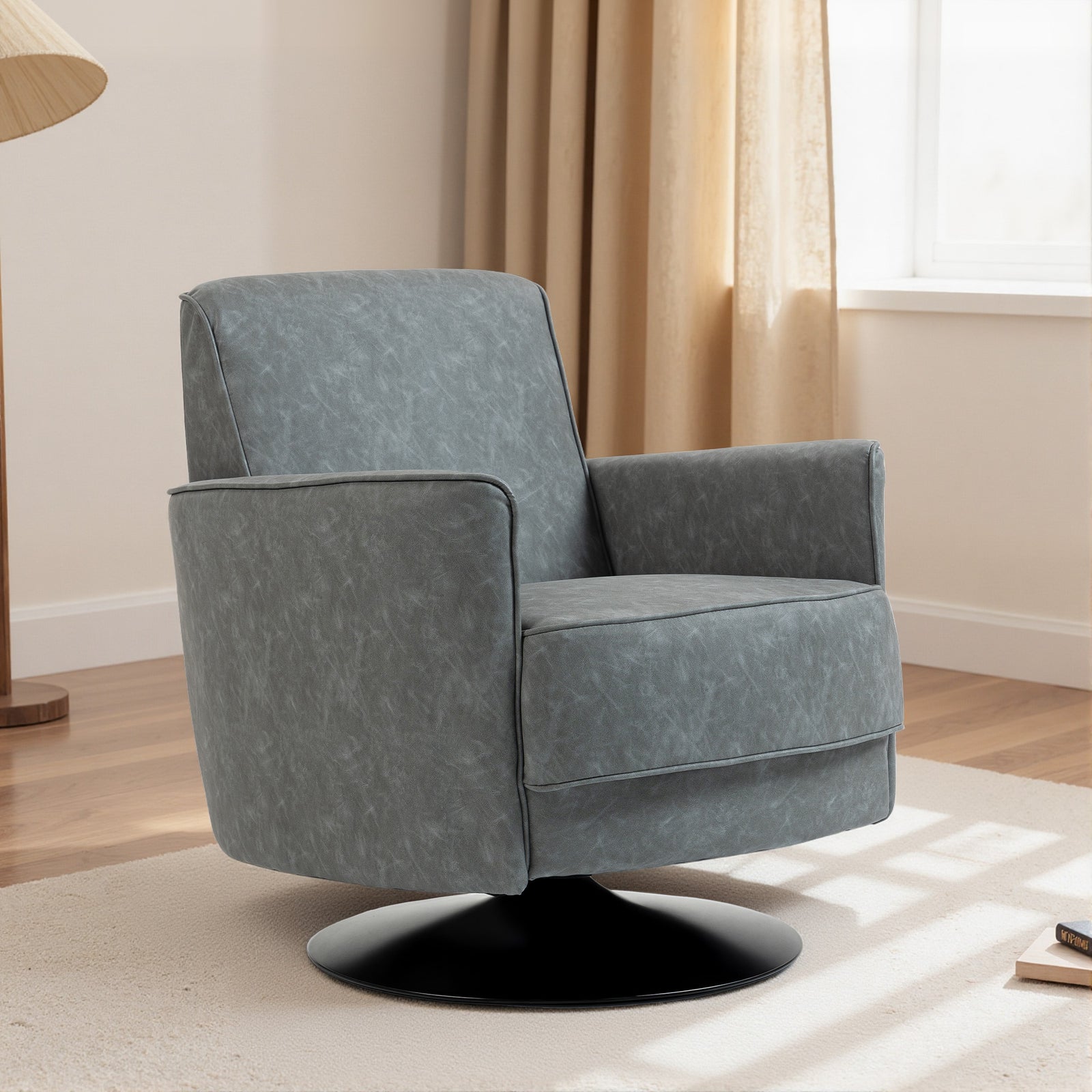 Upholstered Pu Leather Armchair For Living Room | Grey