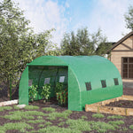 Tunnel Greenhouse W/ Pe Cover & Zipper Door