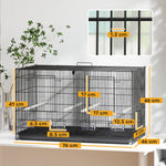 Bird Cage With Divider, 4 Wooden Perches, Slide Out Tray, Black