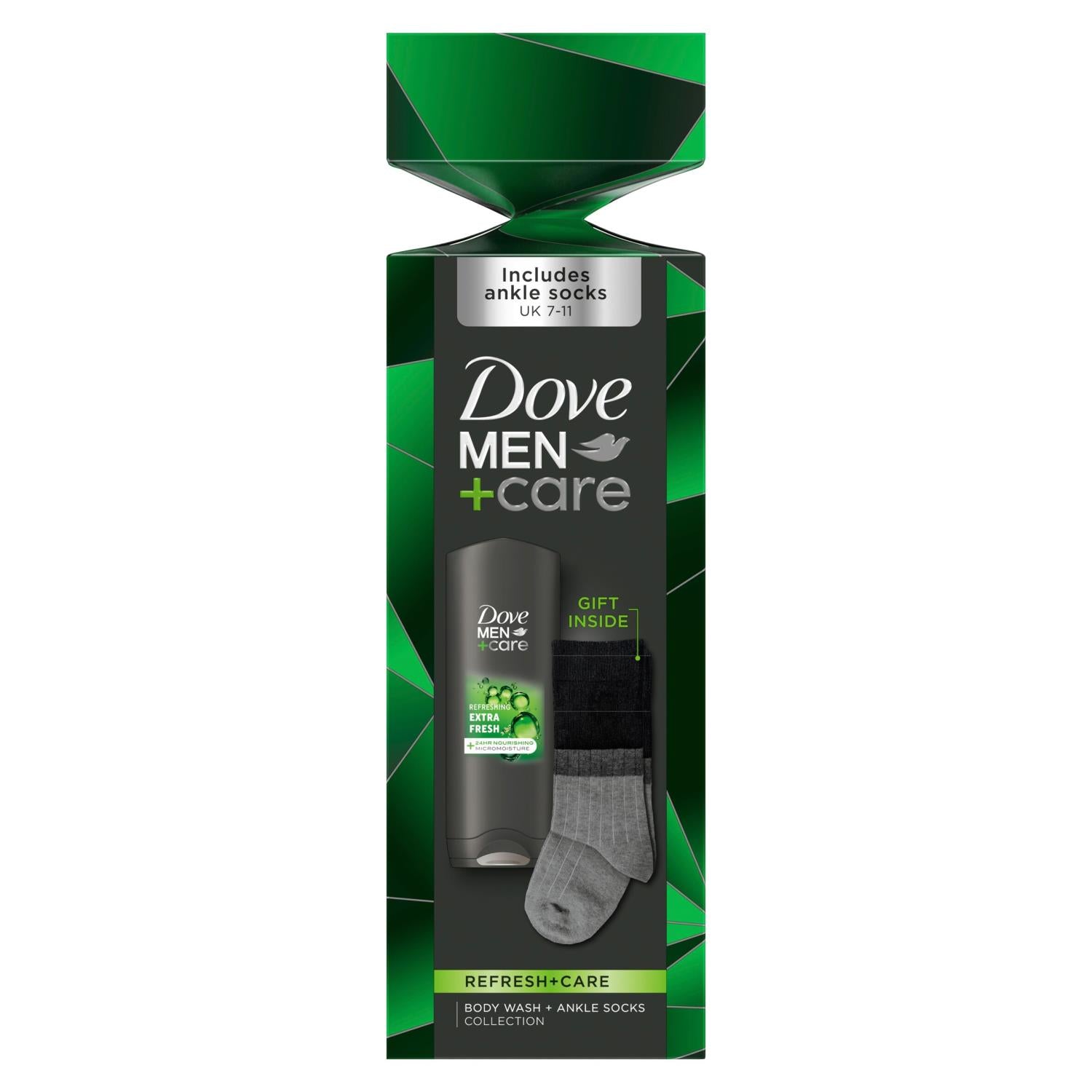 Refresh And Care Face And Body Wash With Socks Gift Set For Him | Set of 3