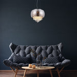 Starlight Pendant Lamp 3xe14 A Stunning Hand Made Lamp 39cm Glass Shade Housing Chrome Fitments And Gorgeous Crystals
