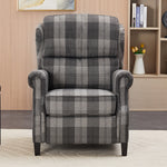 Vintage Linen Upholstered Recliner Chair With Adjustable Backrest