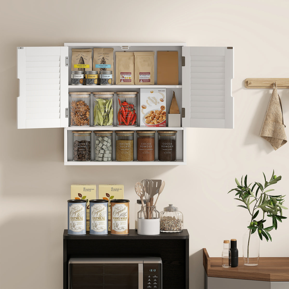 Bathroom Cabinet Wall Storage Shelves 60 X 20 X 60 Cm | White