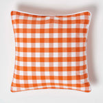 Block Check Cotton Gingham Cushion Cover | 45cm x 45cm | Orange