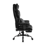 Ergonomic High-back Office Chair With Footrest, Reclining Backrest, Adjustable Height | Black
