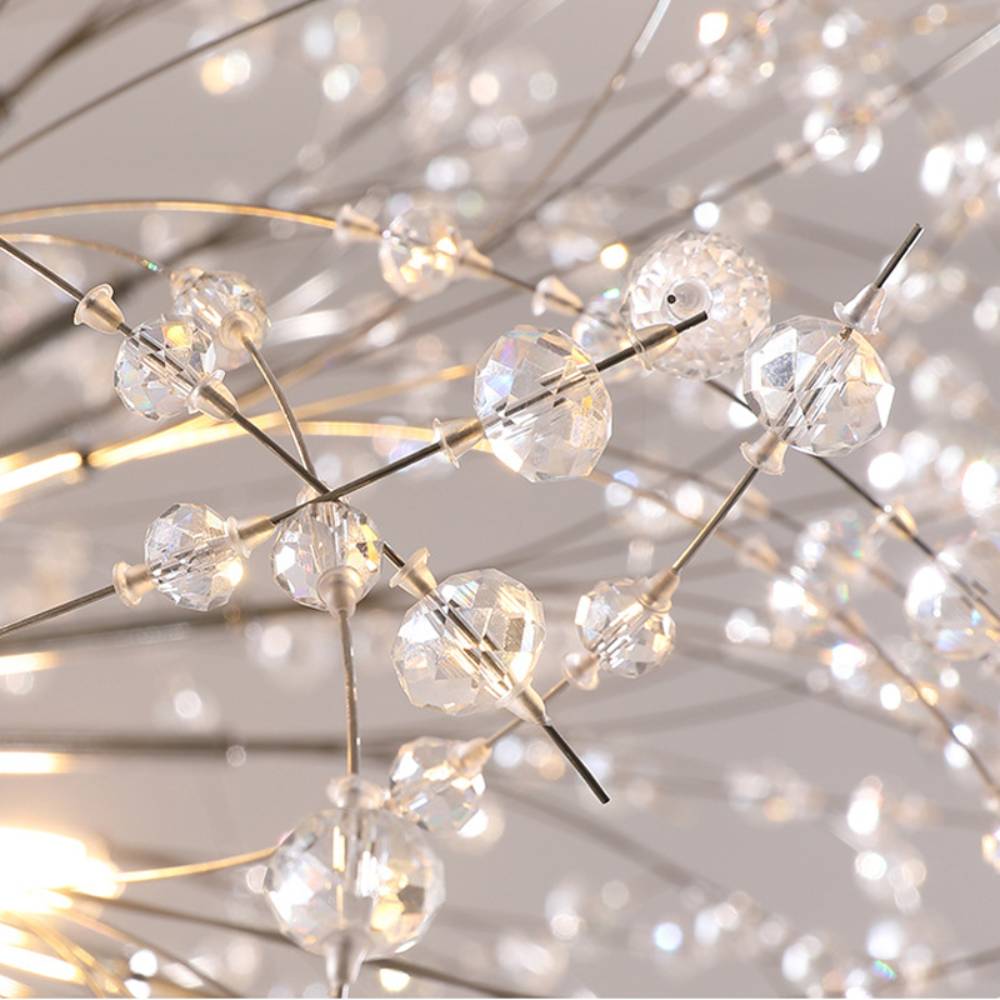 50cm Dandelion Ceiling Light Chandelier 6-light Modern Flush Mount Ceiling Light Fixture | Chrome