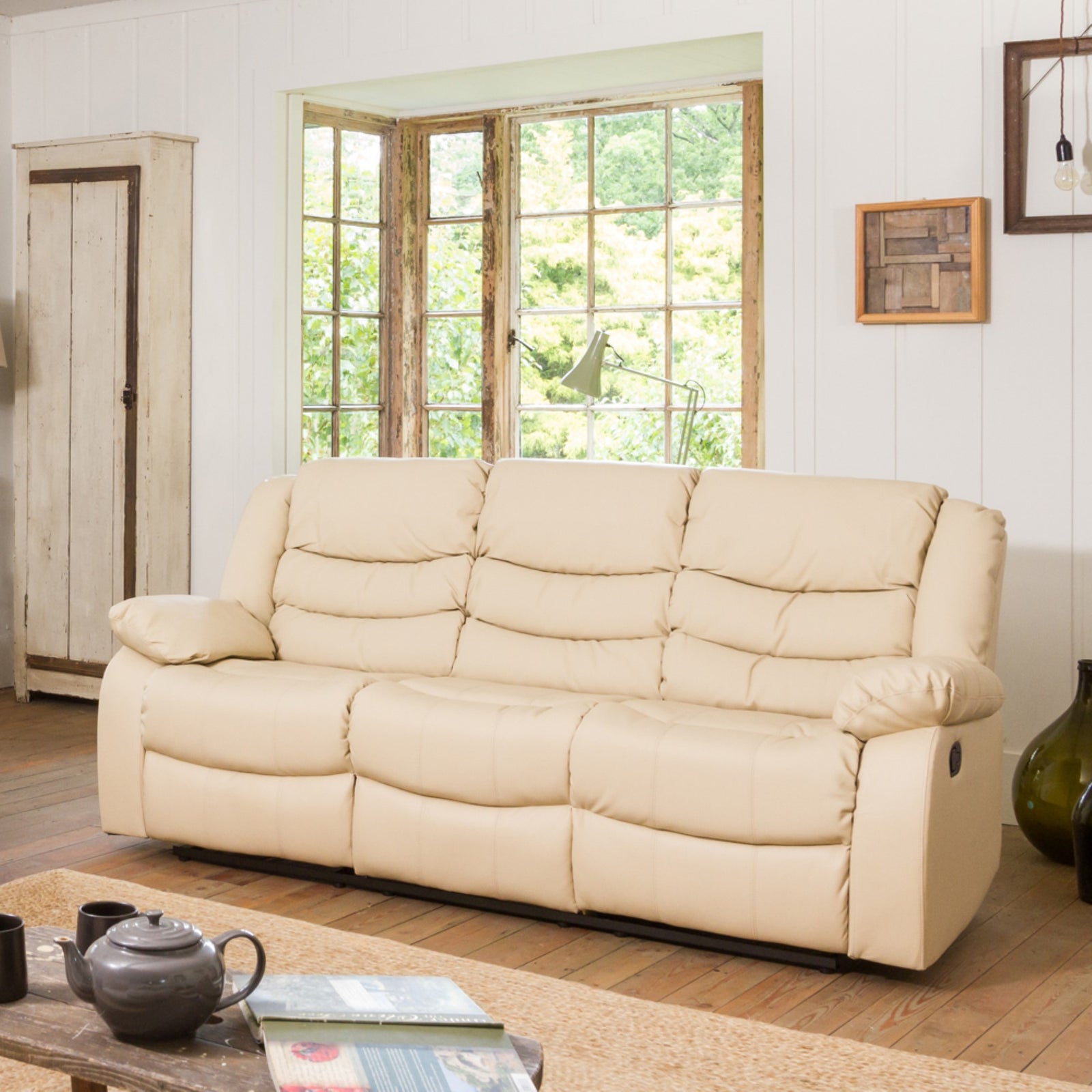 Brooklyn 3 Seat Recliner Sofa | 3 | Cream