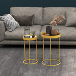 Nesting Coffee Tables Set Of 2, Gold