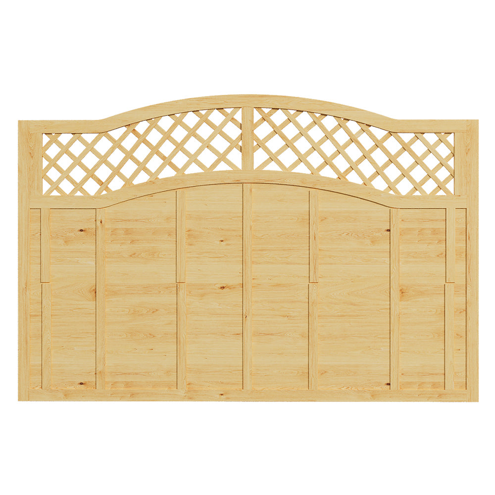 Omega Spruce Wood Fence Panel With Lattice Top 180cm W X 90/120/180cm H – Natural Finish, Durable, Easy Diy Garden Privacy Screen | Medium