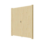 Heavy-duty Solid Spruce Wood Double Door Gate With Clear Varnish Finish, Weather-resistant,hardware Kit Included – Outdoor Use | Large