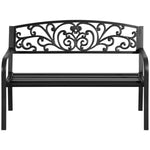 Metal Garden Bench 2 Seater Outdoor
