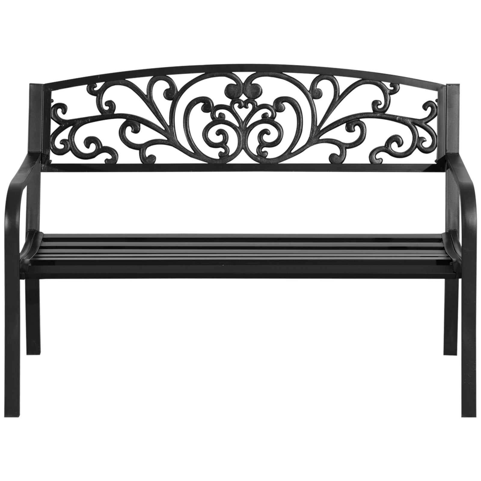 Metal Garden Bench 2 Seater Outdoor