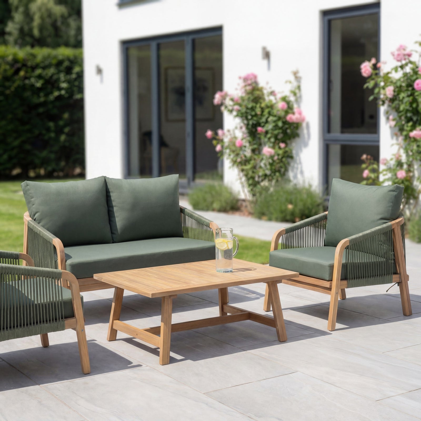 Andria 4-seat Rope Garden Lounge Set | Green