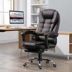 Pu Leather Executive Chair With Footrest | Brown